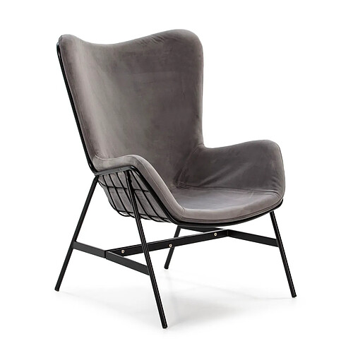 Fauteuil Thai Natura Noir Gris 68 x 98 x 78 cm