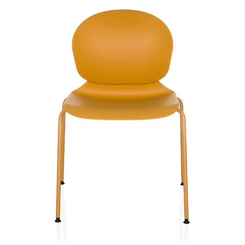 Chaise visiteur / chaise de conférence / chaise empilable T36 VI plastique / acier jaune / jaune hjh OFFICE