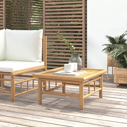 vidaXL Table de jardin 65x55x30 cm bambou