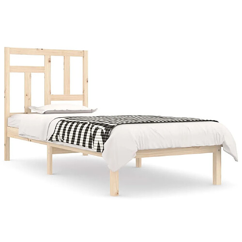 Maison Chic Lit Moderne Chambre - Cadre/structure de lit pour adulte bois de pin massif 90x190 cm simple -MN52068