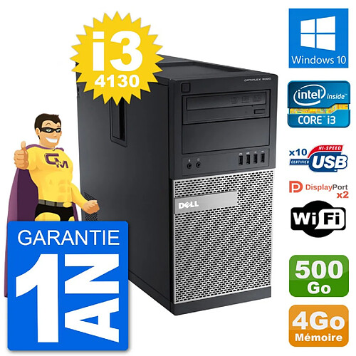 PC Tour Dell 9020 Intel Core i3-4130 RAM 4Go Disque Dur 500Go Windows 10 Wifi · Occasion