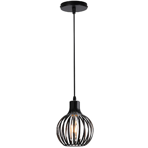 Stoex Suspension Vintage Lustre Moderne Plafonnier D'Intérieur Rétro Suspension Lustre E27 en Métal Noir Pour Chambre, Salle À Manger, Bureau, Salon