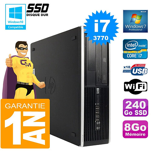 PC HP Compaq 8300 SFF Core I7-3770 Ram 8Go Disque 240 Go SSD Graveur DVD Wifi W7 · Occasion