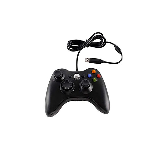 YP Select Manettes de jeu de câble USB de contrôleur filaire compatibles avec la console Microsoft Xbox 360 noire