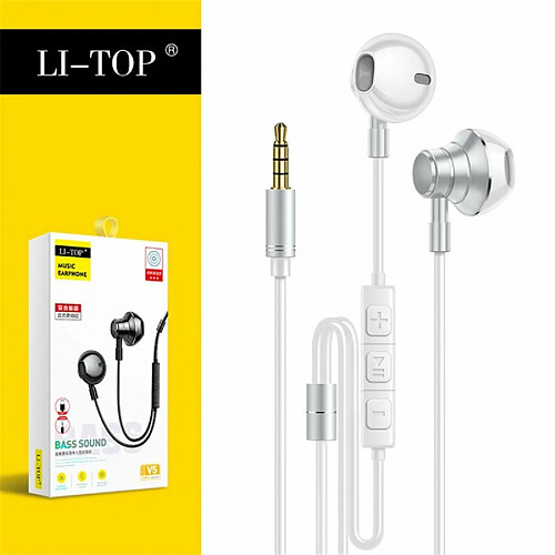 V5 Casque Intra-Auriculaire Android Smart Wire Control Appel Écouteur Basse Lourde Casque Hifi Avec Microphone Blanc 3.5Mm