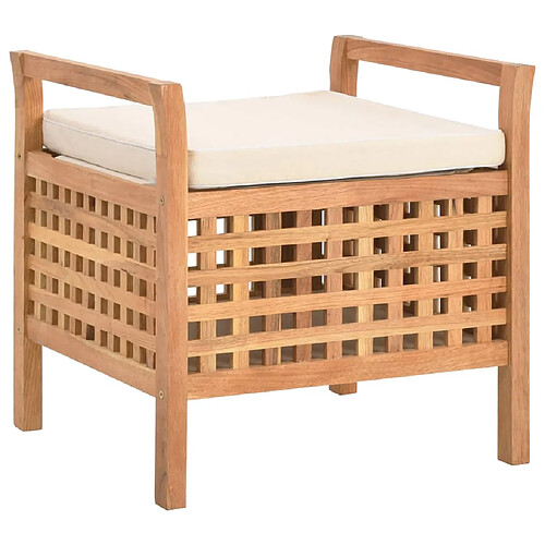 vidaXL Banc de rangement 49x48x49 cm Bois de noyer massif