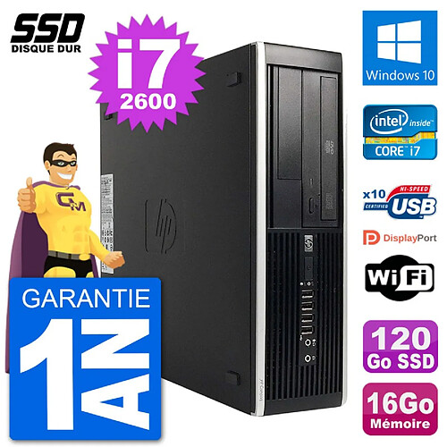 PC HP Compaq Pro 6300 SFF Intel i7-2600 RAM 16Go SSD 120Go Windows 10 Wifi · Occasion