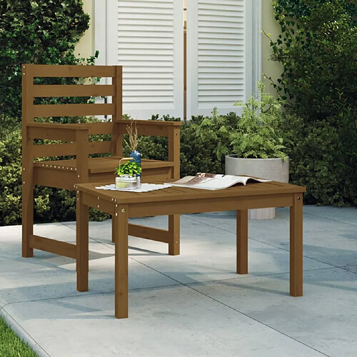 vidaXL Table de jardin marron miel 82,5x50,5x45 cm bois massif de pin