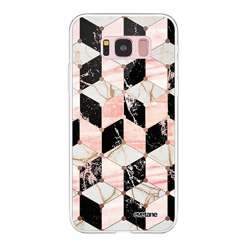 Coque Samsung Galaxy S8 360 intégrale transparente Cubes Marbres Ecriture Tendance Design Evetane.