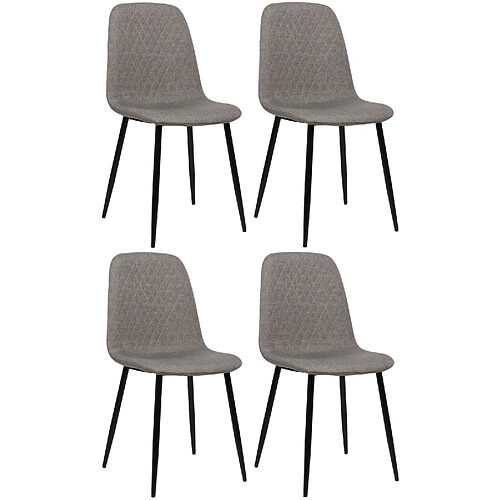 Non Lot de 4 chaises Giverny tissu