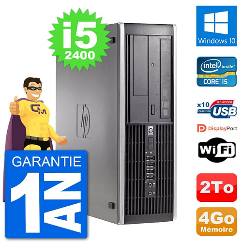 PC HP Compaq 6200 Pro SFF Intel i5-2400 RAM 4Go Disque Dur 2To Windows 10 Wifi · Occasion