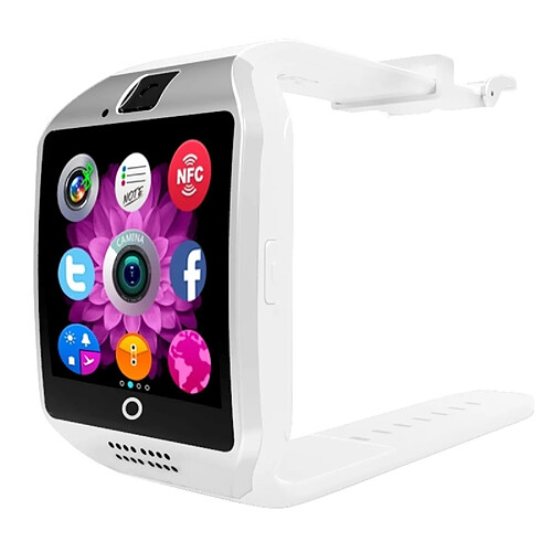 Wewoo Montre connectée blanc 1.54 pouces TFT écran MTK6260A 360MHz Bluetooth 3.0 Smart Bracelet Téléphone avec podomètre et moniteur de sommeil calculatrice rappel d'appel SMS / Wechat Alertes & Affichage de l'horloge musique synchrone Lecture Réponse & Enregis