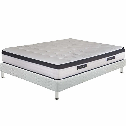 Ebac Matelas + sommier tapissier 140x190 Ressorts - Rhapsodie - Soutien ferme