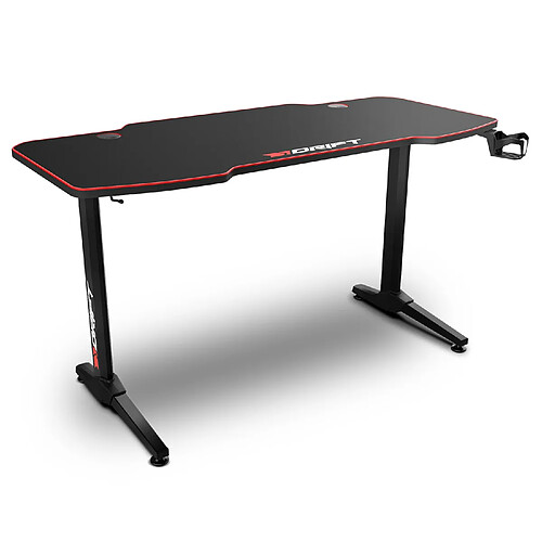 Bureau gaming Drift DZ200, Plateau laminé en fibre de carbone + Tapis de souris XL + Porte gobelet + Support casque