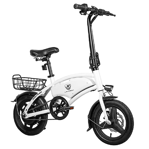 None Vélo électrique pliable LAIFOOK Dolphin, moteur 250 W, batterie 36 V 7,8 Ah, pneu 14 pouces, vitesse maximale de 25 km/h, autonomie de 40 km, freins à disque, écran LCD - Blanc