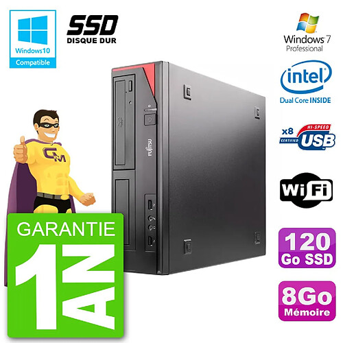 PC Fujitsu Esprimo E520 DT G3220 RAM 8Go SSD 120Go Graveur DVD Wifi W7 · Occasion