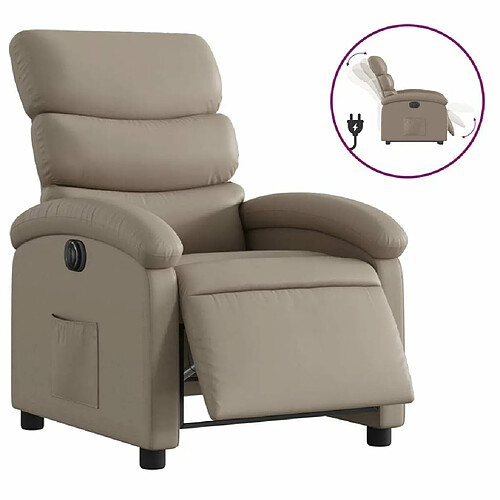 Maison Chic Fauteuil Relax pour salon, Fauteuil inclinable électrique Cappuccino Similicuir -GKD94632