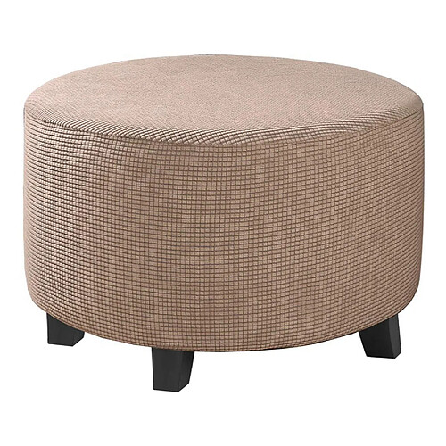 Housses De Pouf Housse De Repose-pieds Ronde Amovible Gris