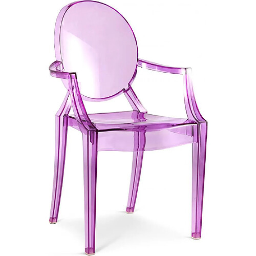 ICONIK INTERIOR Chaise Enfant Louis XiV Design Transparent Violet transparent