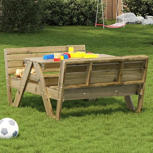 vidaXL Table de pique-nique pour enfants bois de pin imprégné