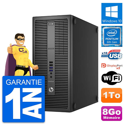 PC Tour HP EliteDesk 800 G2 Intel G4400 RAM 8Go Disque Dur 1To Windows 10 Wifi · Occasion