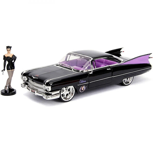 Jada Toys DC Bombshells - Réplique métal Hollywood Rides 1/24 Cadillac 1959 avec figurine Catwoman