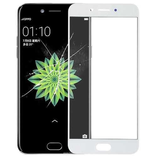 Wewoo Pièce Détachée Vitre Écran avant pour OPPO A77 (blanc)