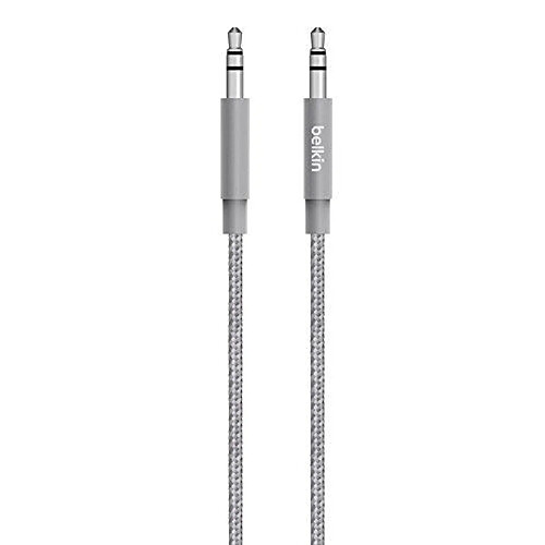 Seven 7 Belkin - Câble Audio Premium, Jack-Jack 3,5mm - Gris Métallique