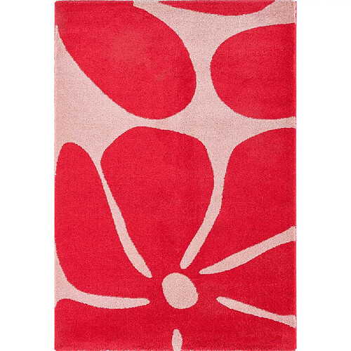 Jardindeco Tapis intérieur à poils longs Swing 385 rouge 200 x 280 cm.