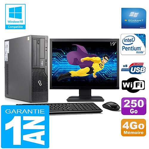 PC Fujitsu Esprimo E500 E85+ SFF G640 RAM 4Go Disque 250Go Wifi W7 Ecran 19" · Occasion