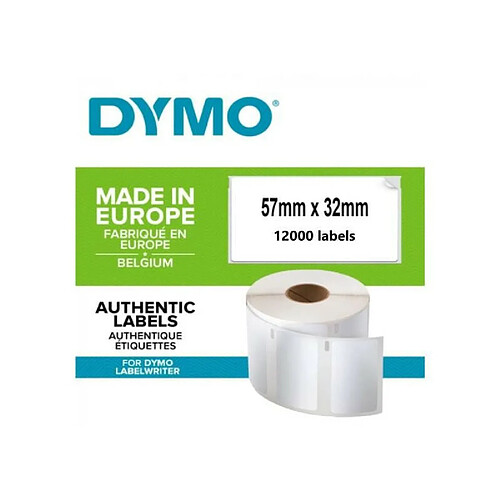 DYMO LabelWriter Boite de 12 rouleaux de 1000 étiquettes multi usages 32mm x 57mm