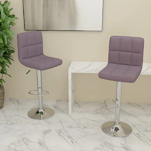 vidaXL Tabourets de bar lot de 2 taupe tissu