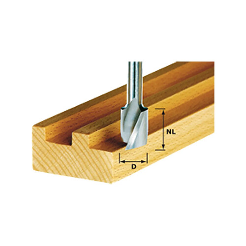 Fraise à rainurer hélicoïdale avec arête de base HS Spi S8 D14/20 FESTOOL 490948