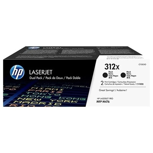 HP 312X Toners Pack de 2 Noir CF380XD