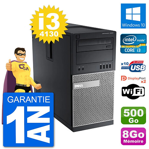 PC Tour Dell 9020 Intel Core i3-4130 RAM 8Go Disque Dur 500Go Windows 10 Wifi · Occasion