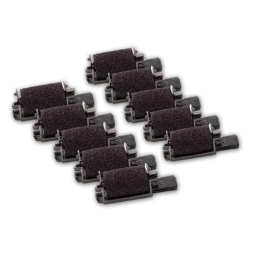 vhbw 10x Rouleaux d'encre noir compatible avec Sharp EL 1750 P III, EL 2620, EL 2620 S calculatrice de poche, caisse enregistreuse