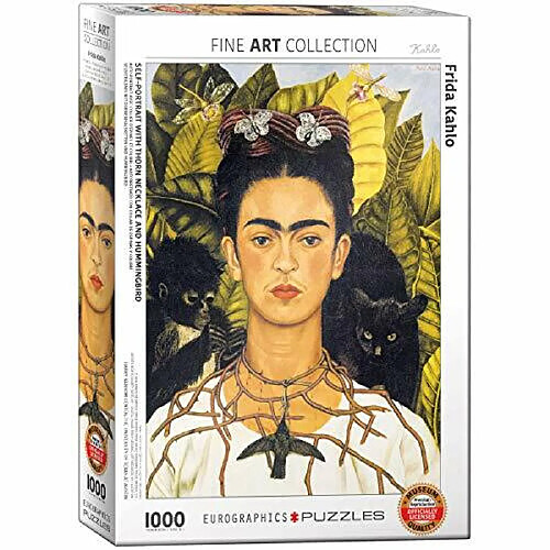 Puzzle Eurographics Autoportrait avec collier dApines et colibri par Frida Kahlo (1000 piAces), modAle : 6000-0802