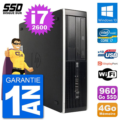 PC HP Compaq 6200 Pro SFF Intel i7-2600 RAM 4Go SSD 960Go Windows 10 Wifi · Occasion