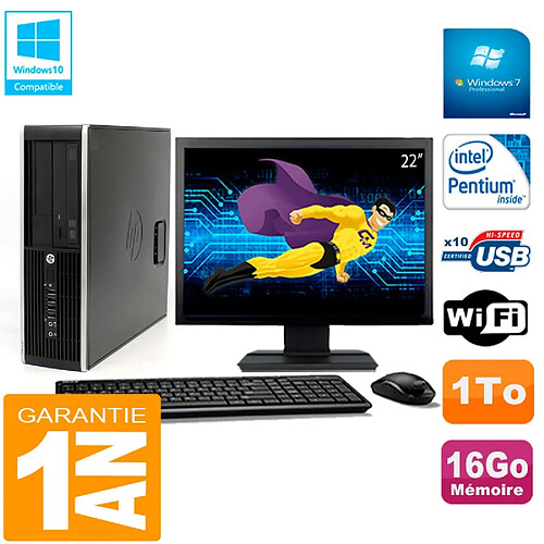 PC HP Compaq Pro 6200 SFF Ecran 22" Intel G840 16Go 1To Graveur Wifi W7 · Occasion