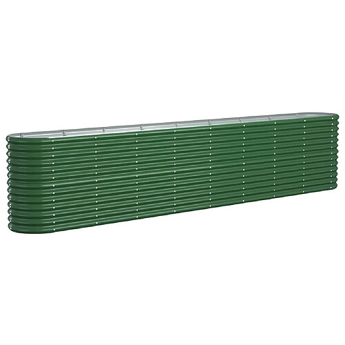 Maison Chic Jardinière,Lit surélevé de jardin - Bac à fleurs - pot de fleur Acier enduit de poudre 332x40x68 cm Vert -GKD38834