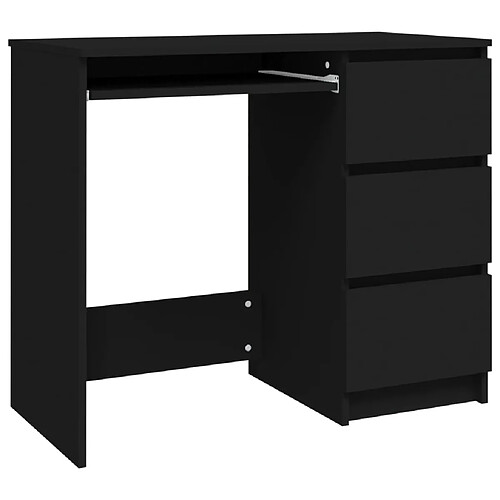 Maison Chic Bureau,Table de travail pour chambre Noir 90x45x76 cm Aggloméré -GKD18263