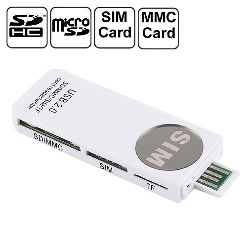 Yonis Lecteur Carte Universel USB Support SD MMC SIM Micro SD Portable