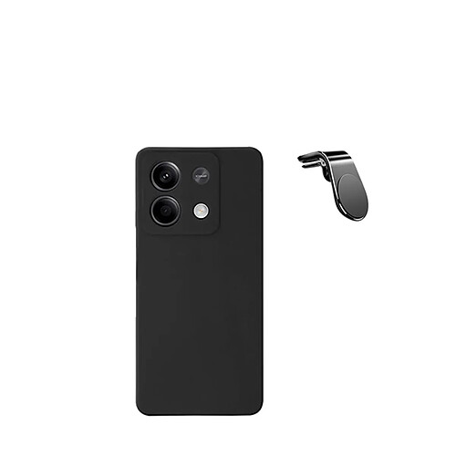 SUPPORT MAGNETIQUE K KIT KIT COFFÉRÉ VOYAGE + COUVERTURE DE SILICONE LIQUIDE Phonecare pour Xiaomi Redmi Note 13 - le noir