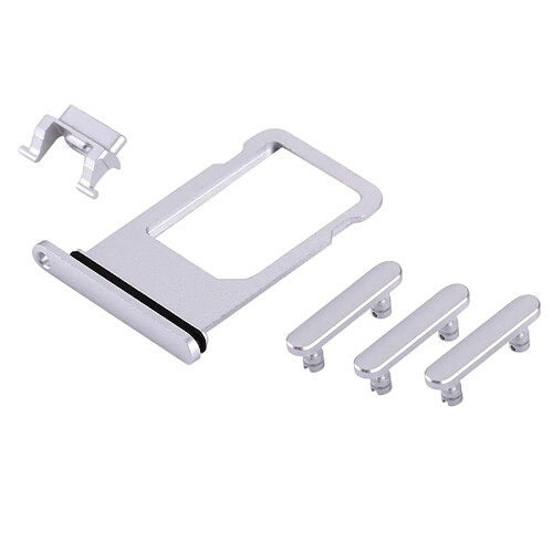 Wewoo Pour iPhone 8 Plateau de argent la carte + Touche de contrôle du volume + Bouton d'alimentation + de vibreur interrupteur muet pièce détachée