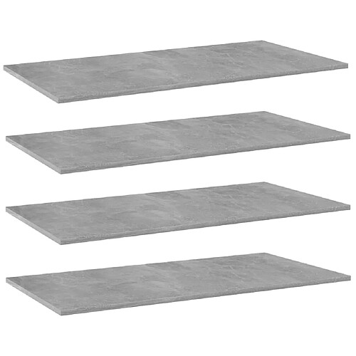 vidaXL Panneaux de bibliothèque 4 pcs gris béton bois d’ingénierie