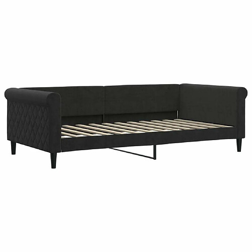 Maison Chic Lit de jour, Lit de repos pour Salon Chambre,Canapé-lit,Lit d'invité noir 100x200 cm velours -MN54523