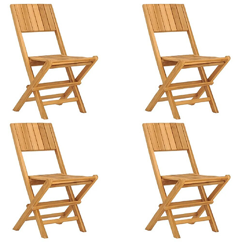 Maison Chic Lot de 4 Chaises de jardin,Fauteuil d'extérieur pliantes 47x61x90 cm bois massif teck -MN12391