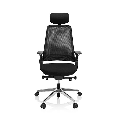 Chaise de bureau / Fauteuil pivotant BRACIO Tissu noir hjh OFFICE