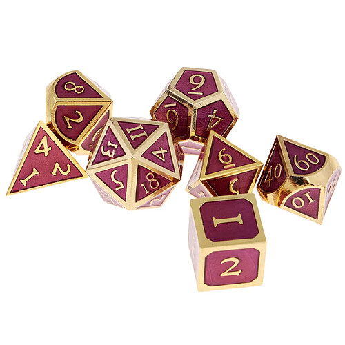 Jeu de dés polyédriques en alliage de zinc 7 pièces pour les donjons et les dragons, jeu de table c