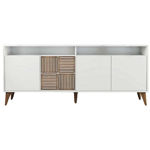 Hanah Home Buffet en aggloméré 4 portes Milan blanc.